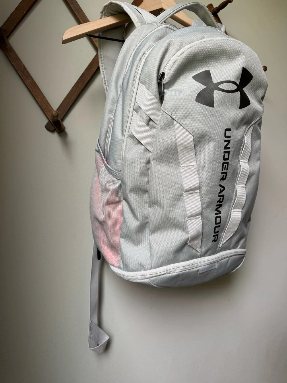 Under Armour Gray & Orange Hustle 5.0 Backpack